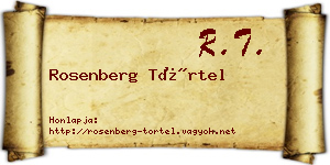 Rosenberg Törtel névjegykártya